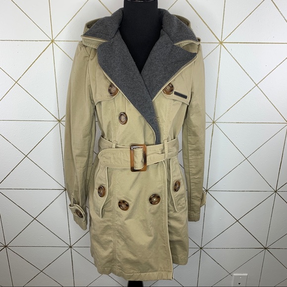 Superdry Jackets \u0026 Coats | Superdry Vintage City Melton Mac Double Breasted Jacket Size Small | Color: Gray/Tan | Size: S | Pm-29661562's Closet